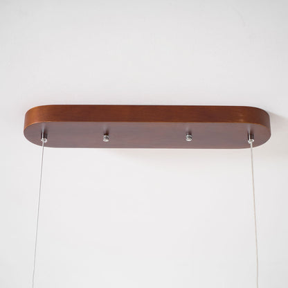 Linear Wood Pendant Light for Kitchen Island