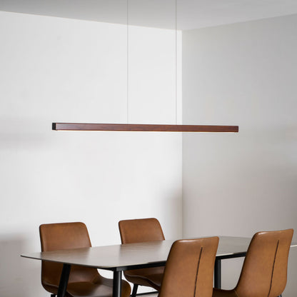 Linear Wood Pendant Light for Kitchen Island