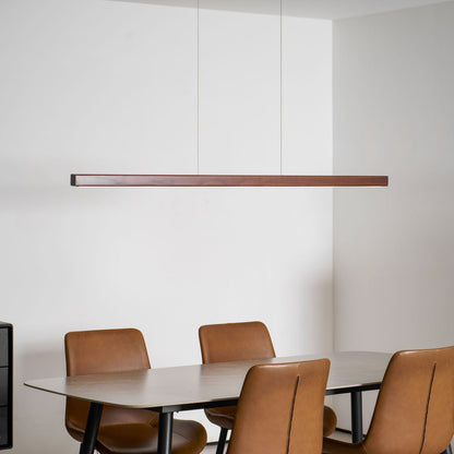 Linear Wood Pendant Light for Kitchen Island