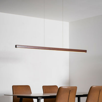 Linear Wood Pendant Light for Kitchen Island