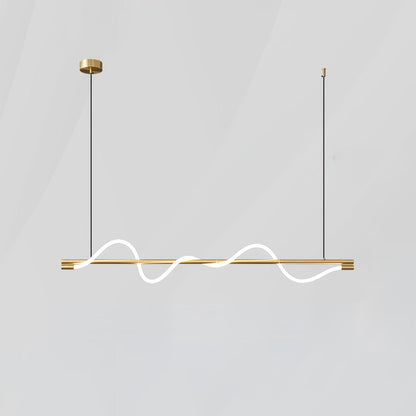 Linear Wave Pendant Light for Kitchen Island