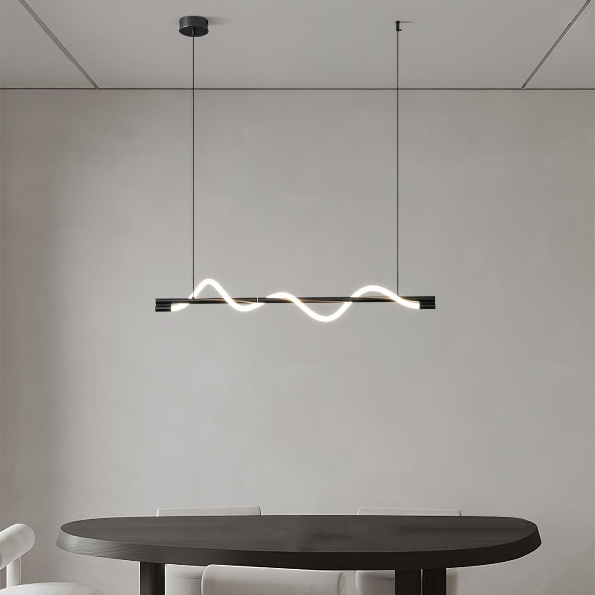 Linear Wave Pendant Light for Kitchen Island