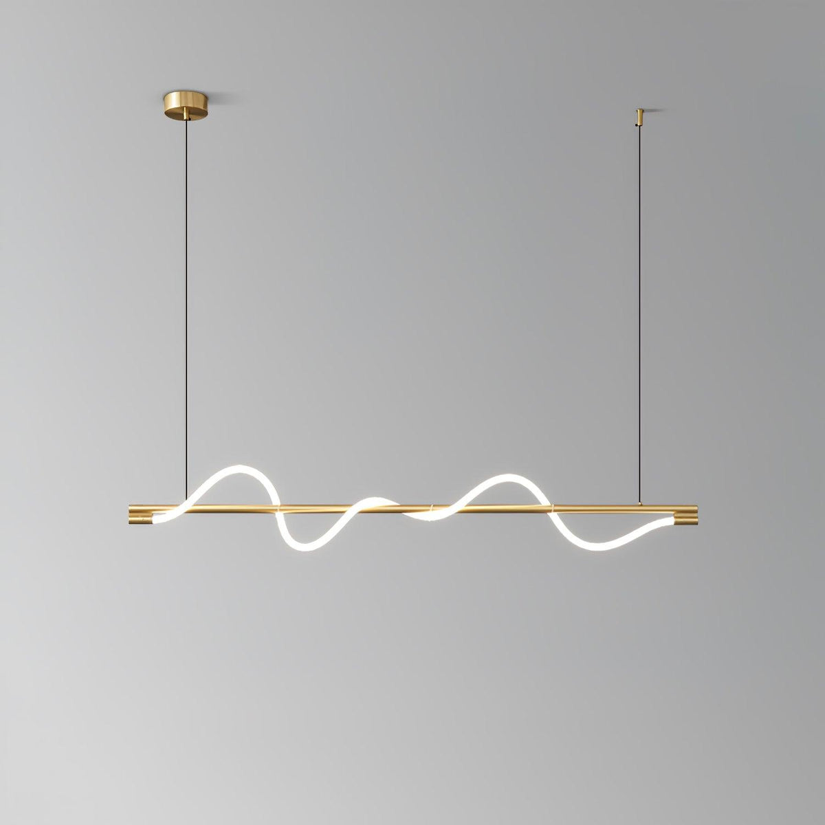 Linear Wave Pendant Light for Kitchen Island