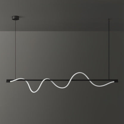 Linear Wave Pendant Light for Kitchen Island