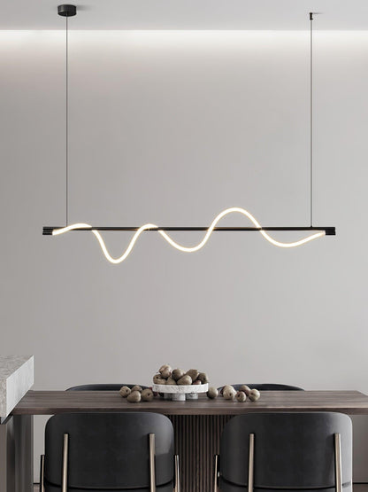 Linear Wave Pendant Light for Kitchen Island