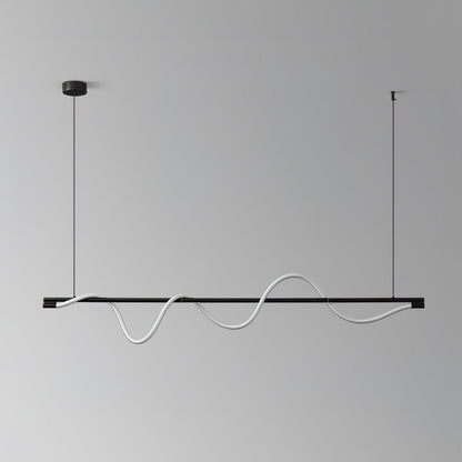 Linear Wave Pendant Light for Kitchen Island