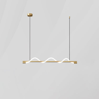 Linear Wave Pendant Light for Kitchen Island