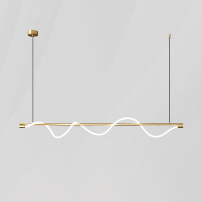 Linear Wave Pendant Light for Kitchen Island