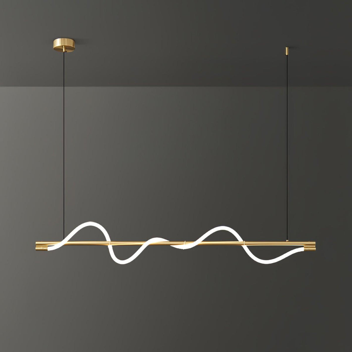 Linear Wave Pendant Light for Kitchen Island