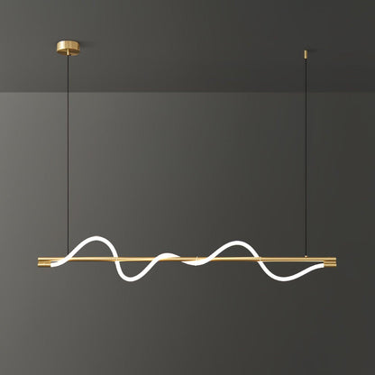 Linear Wave Pendant Light for Kitchen Island