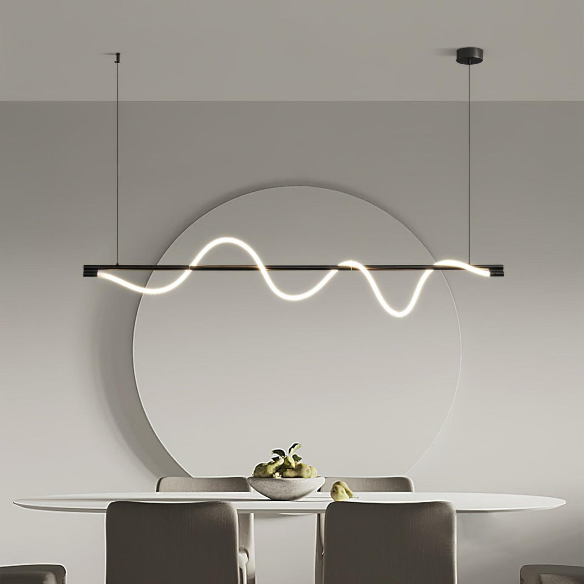 Linear Wave Pendant Light for Kitchen Island