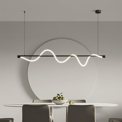 Linear Wave Pendant Light for Kitchen Island