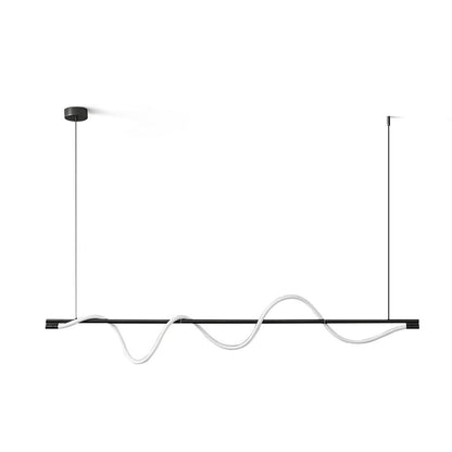 Linear Wave Pendant Light for Kitchen Island