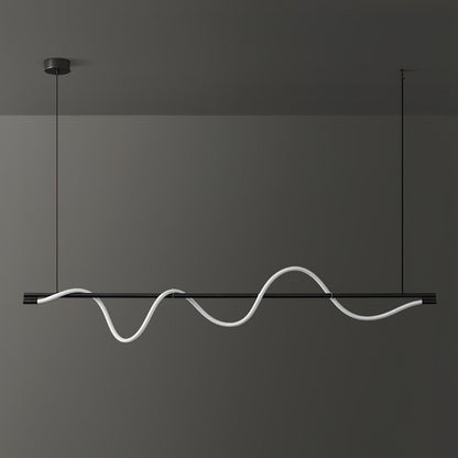 Linear Wave Pendant Light for Kitchen Island