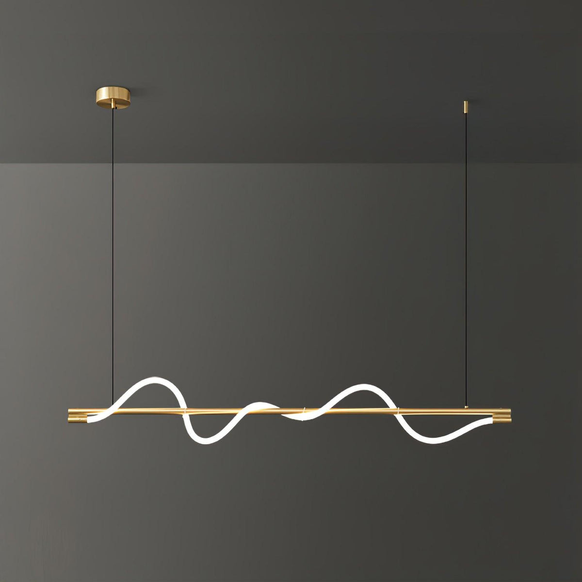 Linear Wave Pendant Light for Kitchen Island
