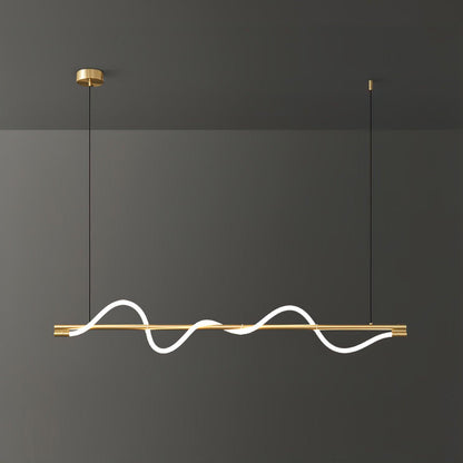 Linear Wave Pendant Light for Kitchen Island