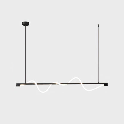 Linear Wave Pendant Light for Kitchen Island
