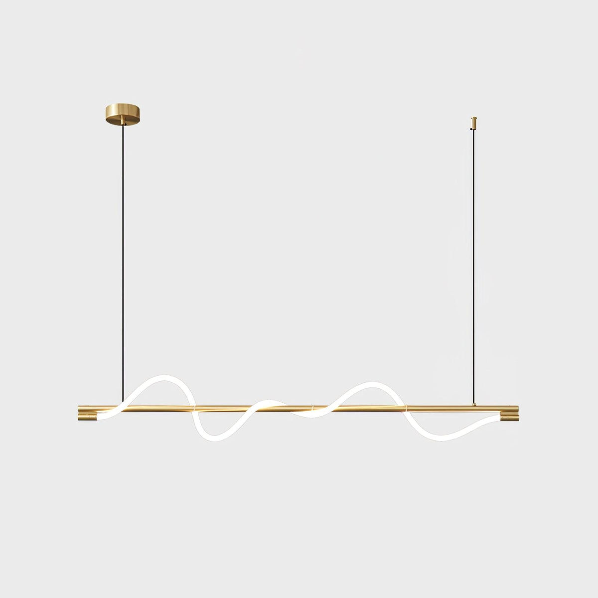 Linear Wave Pendant Light for Kitchen Island