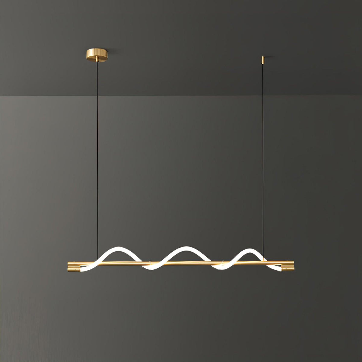 Linear Wave Pendant Light for Kitchen Island