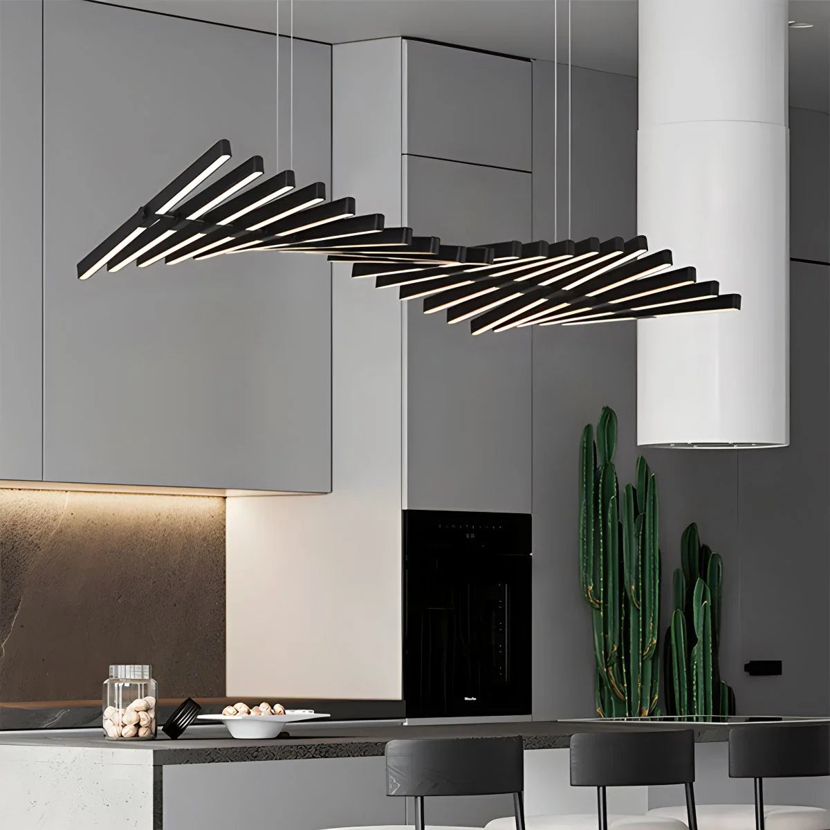 Fishbone Linear Chandelier for Dining Table and Kitchen Island