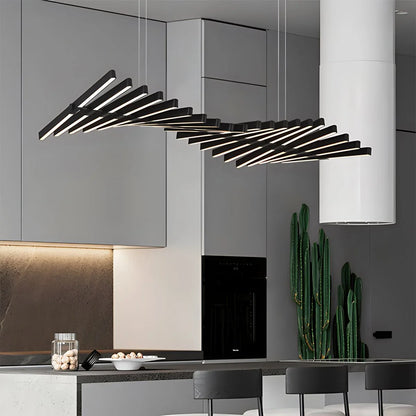 Fishbone Linear Chandelier for Dining Table and Kitchen Island