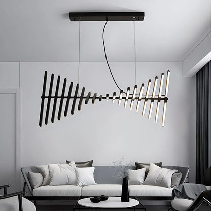Nuvlight Linear Fish Bone Modeling Chandelier Level Stepless Dimming