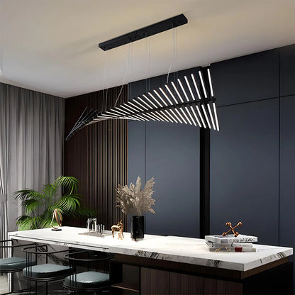 Fishbone Linear Chandelier for Dining Table and Kitchen Island