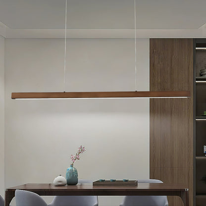 Linear Wood Pendant Light for Kitchen Island