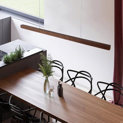 Linear Wood Pendant Light for Kitchen Island