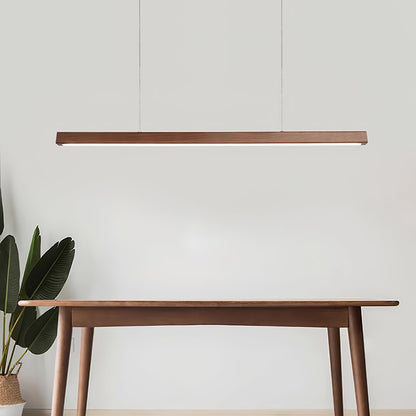 Linear Wood Pendant Light for Kitchen Island