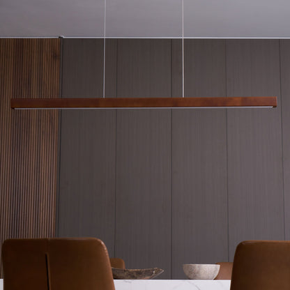 Linear Wood Pendant Light for Kitchen Island