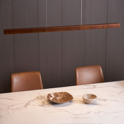 Linear Wood Pendant Light for Kitchen Island
