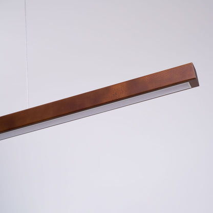 Linear Wood Pendant Light for Kitchen Island