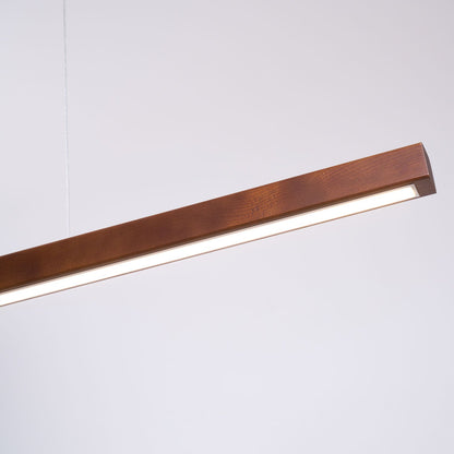 Linear Wood Pendant Light for Kitchen Island
