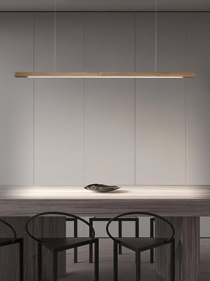 Linear Wood Pendant Light for Kitchen Island