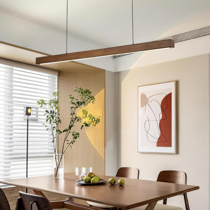 Linear Wood Pendant Light for Kitchen Island