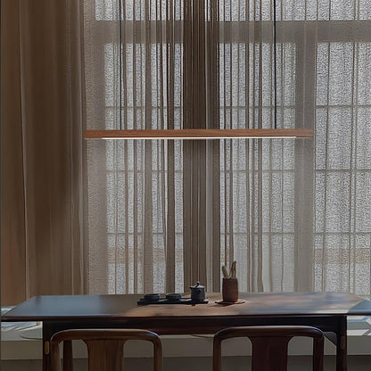 Linear Wood Pendant Light for Kitchen Island