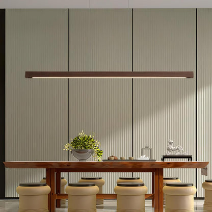 Linear Wood Pendant Light for Kitchen Island