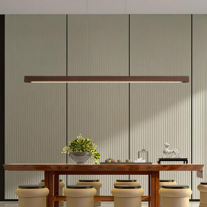 Linear Wood Pendant Light for Kitchen Island