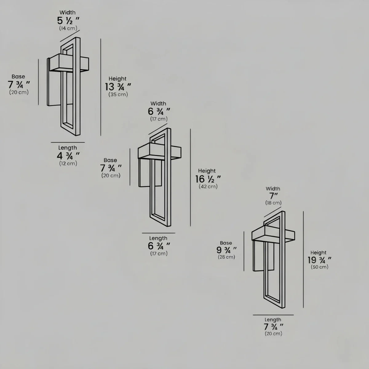 Arcato Minimalist Outdoor Wall Sconce - Waterproof Light in 3 Size for Outdoor