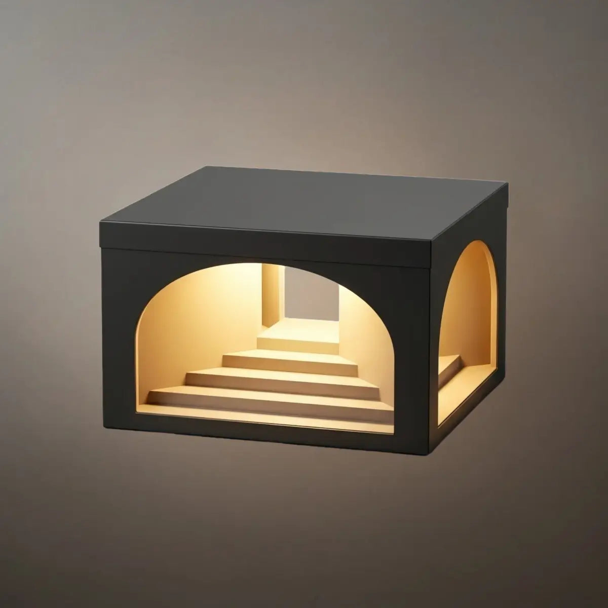 Arcato Minimalist Pier-Mount Pillar Light - Black Metal for Outdoor