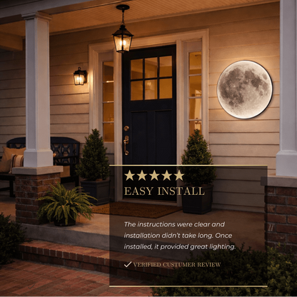 Moon Wall Light Luna, Waterproof Outdoor Moon Sconce for Patio Garden & Bathroom