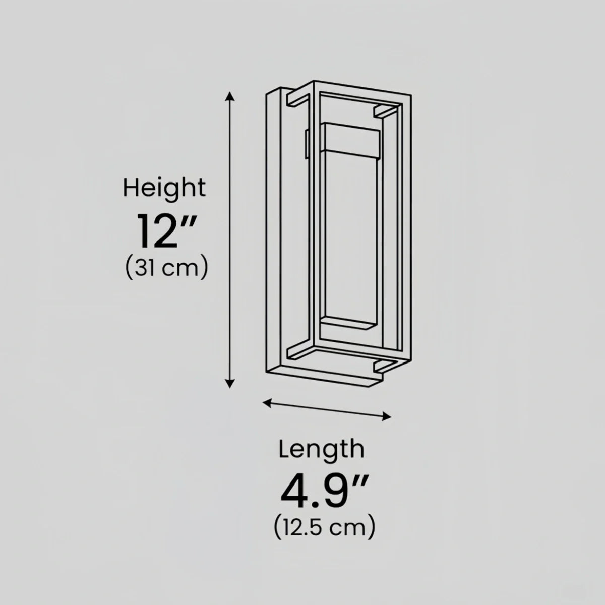 Arcato Modern Outdoor Wall Sconce, Black Stainless Steel Open Frame Light for Patio/Entryway