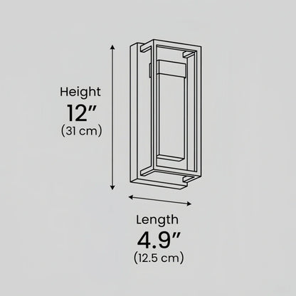 Arcato Modern Outdoor Wall Sconce, Black Stainless Steel Open Frame Light for Patio/Entryway