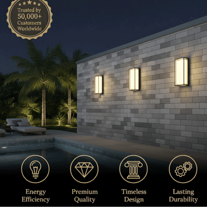 Arcato Minimalist Outdoor Wall Sconce in Black Stainless Steel with Adjustable LED Lighting