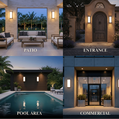 Arcato Minimalist Outdoor Wall Sconce in Black Stainless Steel with Adjustable LED Lighting