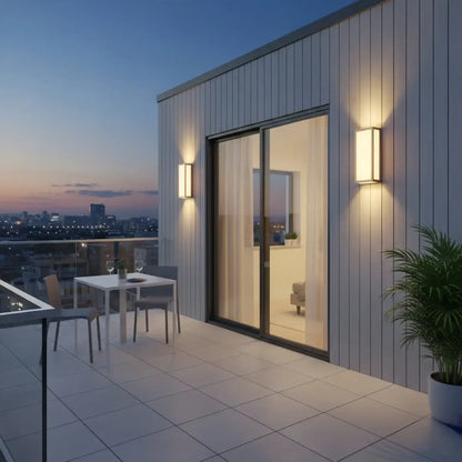 Arcato Minimalist Outdoor Wall Sconce in Black Stainless Steel with Adjustable LED Lighting
