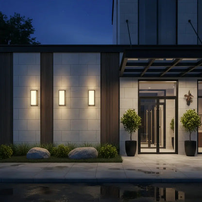 Arcato Minimalist Outdoor Wall Sconce in Black Stainless Steel with Adjustable LED Lighting