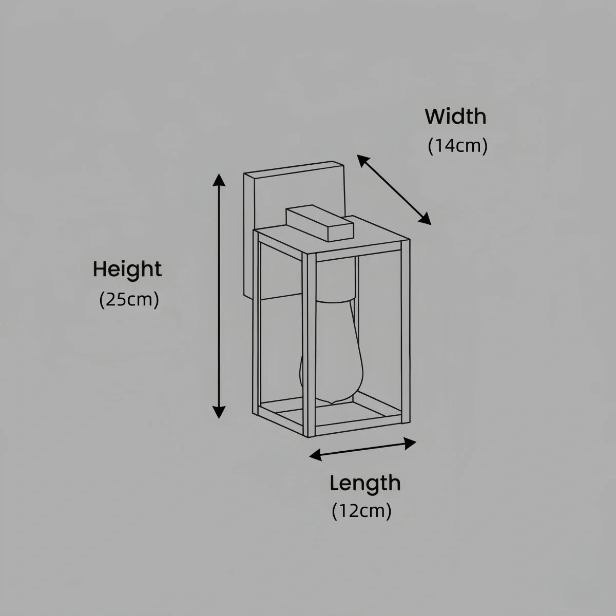 Arcato Modern Outdoor Wall Sconce – Black Stainless Steel with Clear Glass for Porch/Patio