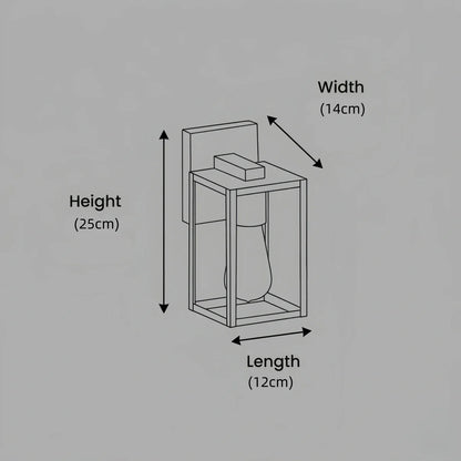 Arcato Modern Outdoor Wall Sconce – Black Stainless Steel with Clear Glass for Porch/Patio